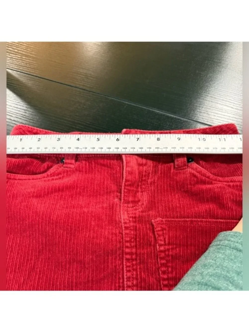 Ralph Lauren Girls Red Corduroy Mini Skirt Size 7 Classic Button Zip Preppy Fall